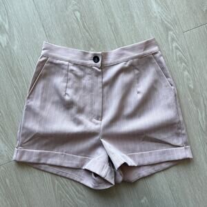 Quii Clothing Pinstripe Shorts Womens Small Blush Pink